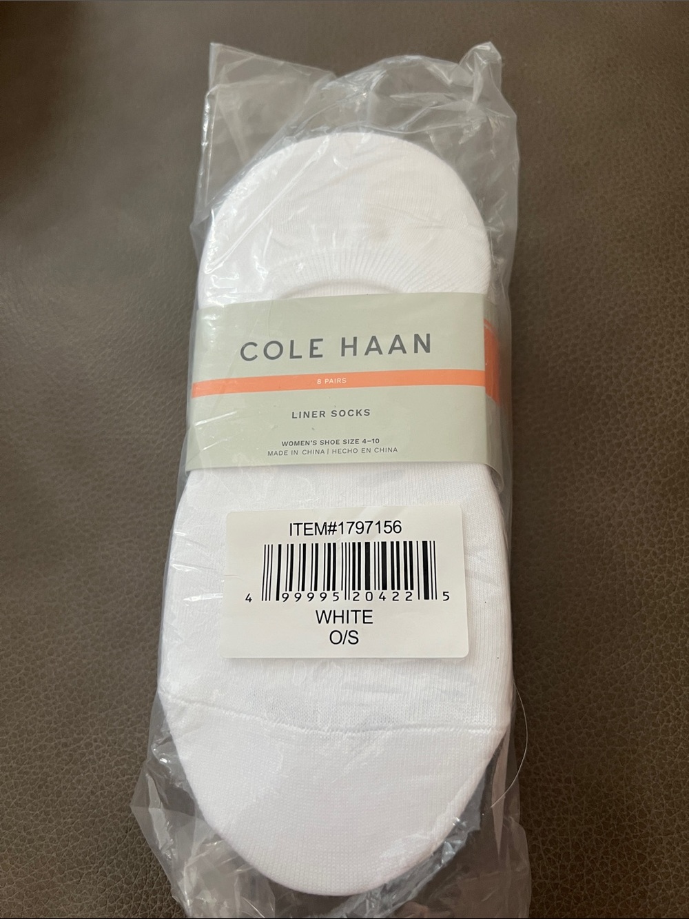 Cole hasnโt liner socks white 8 pairs size 4-10